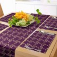 thumbnail image 1 of Ambesonne Garden Table Runner & Placemats, Botanical Curling Frame Art, Placemat 4 pcs + Runner 12"x72", Purple and Beige, 1 of 2