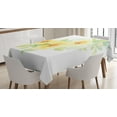 thumbnail image 1 of Ambesonne Garden Tablecloth Rectangular Table Cover, Watercolor Nature Flower, 52"x70", Pale Yellow Pale Green, 1 of 3