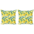 thumbnail image 1 of Ambesonne Garden Throw Pillow Cover 2 Pack, Lemon Citrus Branches, 18", Forest Green Yellow, 1 of 7