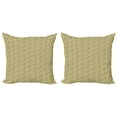 thumbnail image 1 of Ambesonne Garden Throw Pillow Cover 2 Pack, Meadow Inspired Spring, 24", Indigo Yellow Taupe, 1 of 2