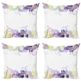 thumbnail image 1 of Ambesonne Garden Throw Pillow Cover 4 Pack, Classic Petals Pastel, 24", Purple Pale Green, 1 of 5