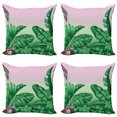 thumbnail image 1 of Ambesonne Garden Throw Pillow Cover 4 Pack, Exotic Orchid Blooms, 20", Hunter Green Dried Rose, 1 of 5