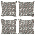 thumbnail image 1 of Ambesonne Garden Throw Pillow Cover 4 Pack, Rustic Flowers Pattern, 20", Multicolor, 1 of 2