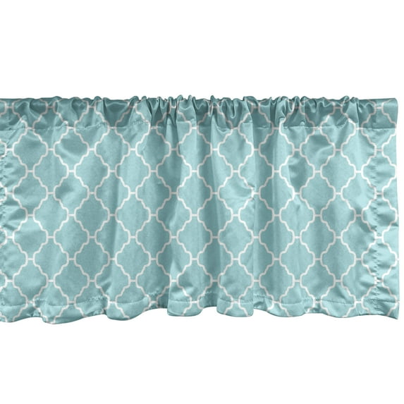 Ambesonne Garden Window Valance, Daisies Rural Cottage, 54" X 18", Pale Blue White