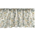 thumbnail image 1 of Ambesonne Garden Window Valance, Meadow Blooms Leaves Pattern, 42" x 12", Pale Coffee and Teal, 1 of 3