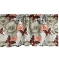 thumbnail image 1 of Ambesonne Garden Window Valance, Poppies and Butterflies, 42" x 12", Orange Black Khaki, 1 of 3