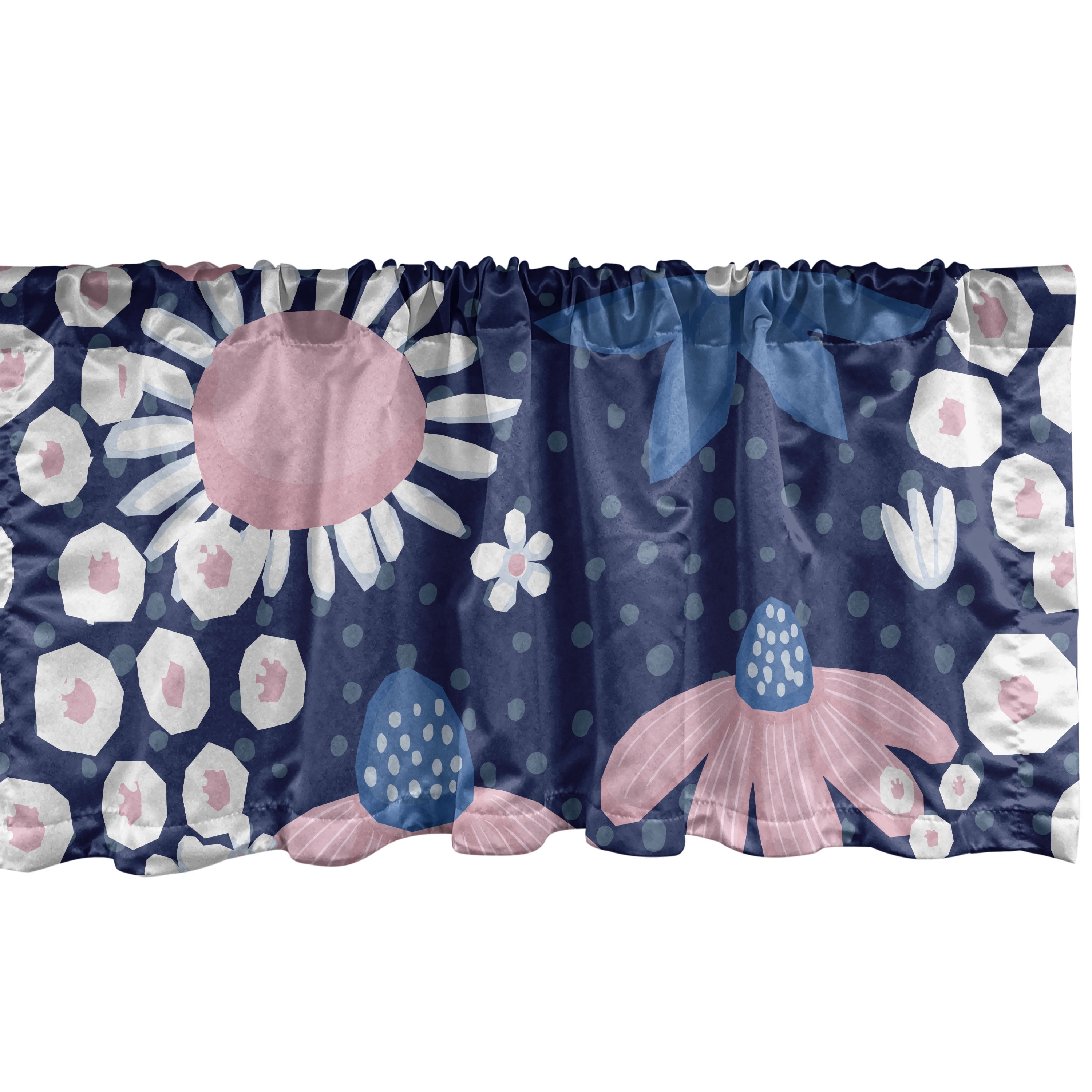 Ambesonne Garden Window Valance with Rod Pocket, Chamomile Wildflower ...