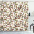 thumbnail image 1 of Ambesonne Gardening Shower Curtain, Colorful Flower Herb Pots, 69"Wx84"L, Camel and Lime Green, 1 of 4