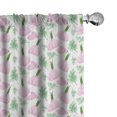 thumbnail image 1 of Ambesonne Garlic Window Curtains, Continuous Vegetable Art, Each 28" W x 63" L, Fern Green Pale Mauve, 1 of 4