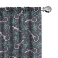 thumbnail image 1 of Ambesonne Gecko Window Curtains, Reptiles with Boho Motifs, Each 28" W x 84" L, Dark Blue Grey White, 1 of 5