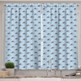 thumbnail image 1 of Ambesonne Gecko Kitchen Curtains, Illustration of Lizards, 55"x39", Pale Blue and Brown, 1 of 2