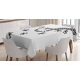 thumbnail image 1 of Ambesonne Gecko Tablecloth Rectangular Table Cover, Lizard and Footprints, 60"x84", Black and White, 1 of 4