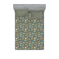thumbnail image 1 of Ambesonne Geek Fitted Sheet & Pillow Sham Set, Stack of Books Coffee, Calking, Multicolor, 1 of 2