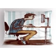 thumbnail image 1 of Ambesonne Geek Pillow Sham, Programmer Workaholic Guy, 36" X 20", Multicolor, 1 of 2
