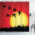 thumbnail image 1 of Ambesonne Geese Shower Curtain, Skein of Geese Migrate Sunset, 69"Wx75"L, Scarlet Mustard, 1 of 1