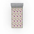 thumbnail image 1 of Ambesonne Gemstone Print Fitted Sheet, Nature Boho Print, Twin Size, Purple Mint Green and Amber, 1 of 5