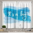 thumbnail image 1 of Ambesonne Gender Reveal Kitchen Curtains, It's Boy Abstract, 55"x39", Violet Blue White, 1 of 3