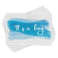 thumbnail image 1 of Ambesonne Gender Reveal Place Mats Set of 4, It's Boy Abstract, Standard Size, Violet Blue White, 1 of 6