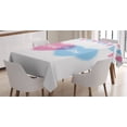 thumbnail image 1 of Ambesonne Gender Reveal Tablecloth Rectangular Table Cover, Girl Boy Hearts Flags, 52"x70", Pale Pink and Blue, 1 of 4