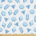 thumbnail image 1 of Ambesonne Geology Fabric by the Yard Upholstery, Gemstones Monochrome Design, 10 Yards, Pale Blue Pale Blue, 1 of 5