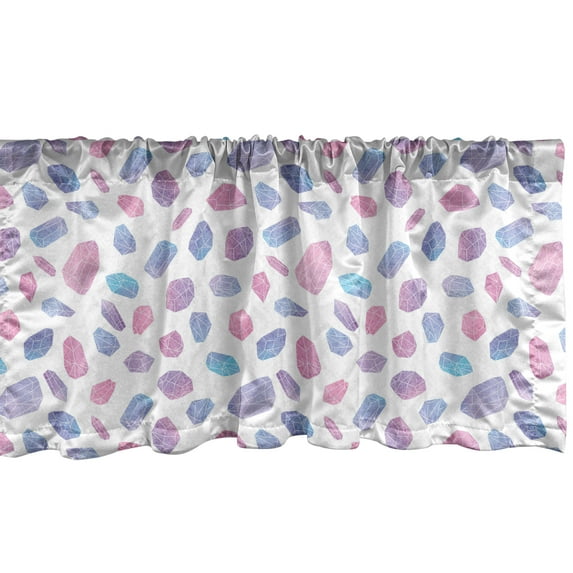 Ambesonne Geology Window Valance, Composition of Gemstones with Rainbow Colors Vibrant Style Earth Stone Pattern, Curtain Valance for Kitchen Bedroom Decor with Rod Pocket, 54" X 18", Multicolor