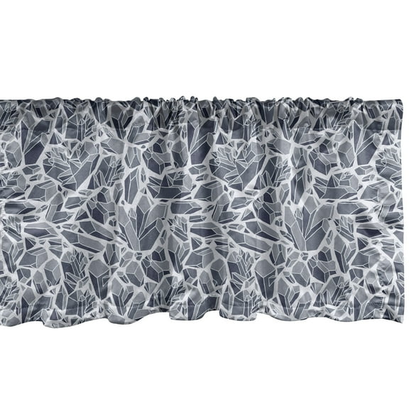 Ambesonne Geology Window Valance, Rocks of the Earth Theme, 42" x 12", Dark Ceil Blue Pale Grey