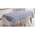 thumbnail image 1 of Ambesonne Geometrıc Tablecloth Rectangular Table Cover, Portuguese Floor Tile, 52"x70", Violet Blue and Blue Grey, 1 of 4