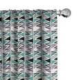 thumbnail image 1 of Ambesonne Geometric Window Curtains, 80s Memphis Zigzag, Each 28" W x 95" L, Lavender Cadet Blue, 1 of 4