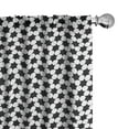 thumbnail image 1 of Ambesonne Geometric Window Curtains, Abstract Hexagon Check, Each 28" W x 63" L, Black White, 1 of 4