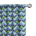 thumbnail image 1 of Ambesonne Geometric 4-Panel Curtains, African Ethnic Motifs, 56"x63", Lime Green and Sky Blue, 1 of 4