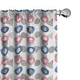thumbnail image 1 of Ambesonne Geometric Window Curtains, Brush Strokes Triangles, Each 28" W x 95" L, Pastel Pink Azure Blue, 1 of 4