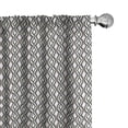 thumbnail image 1 of Ambesonne Geometric Window Curtains, Chain Tetragon Pattern, Each 28" W x 95" L, White and Warm Taupe, 1 of 4