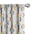 thumbnail image 1 of Ambesonne Geometric Window Curtains, Chevron Shapes Pattern, Each 28" W x 63" L, Marigold White and Pale Grey, 1 of 4
