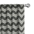 thumbnail image 1 of Ambesonne Geometric Window Curtains, Chevron Zigzag Monochrome, Each 28" W x 95" L, Charcoal Grey and Off White, 1 of 3