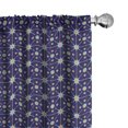 thumbnail image 1 of Ambesonne Geometric Window Curtains, Circles Ethnic Motifs Art, Each 28" W x 95" L, Navy Blue Dark Mustard, 1 of 4