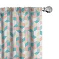 thumbnail image 1 of Ambesonne Geometric Window Curtains, Colorful Abstract 3D Cube, Each 28" W x 84" L, Dark Seafoam and Pale Peach, 1 of 4