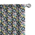 thumbnail image 1 of Ambesonne Geometric Window Curtains, Colorful Blink Motifs Art, Each 28" W x 63" L, Mustard Pale Lavender, 1 of 4