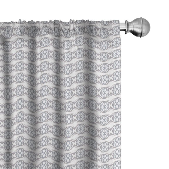 Ambesonne Geometric Window Curtains, Concentric Circle Pattern, Each 28" W x 63" L, Grey Pink White