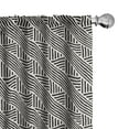 thumbnail image 1 of Ambesonne Geometric Window Curtains, Diagonal Lines Chevron, Each 28" W x 84" L, Ivory and Black, 1 of 3