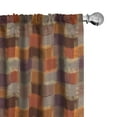 thumbnail image 1 of Ambesonne Geometric 4-Panel Curtains, Digital Grunge Design, 56"x63", Caramel Orange, 1 of 4