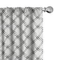 thumbnail image 1 of Ambesonne Geometric Window Curtains, Dotted Diamond Pattern, Each 28" W x 84" L, White Black, 1 of 4