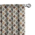 thumbnail image 1 of Ambesonne Geometric Window Curtains, Eastern Look Mosaic Tile, Each 28" W x 95" L, Tan Brown Sage Green, 1 of 3