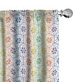thumbnail image 1 of Ambesonne Geometric Window Curtains, Flowers Hexagons Pattern, Each 28" W x 95" L, Earth Yellow Green Blue, 1 of 4