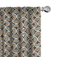 thumbnail image 1 of Ambesonne Geometric Window Curtains, Half Spirals Lace, Each 28" W x 95" L, Sepia Ruby Dark Blue, 1 of 5