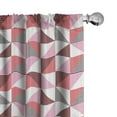 thumbnail image 1 of Ambesonne Geometric 4-Panel Curtains, Halved Striped Triangles, 56"x84", Coral Pink and Dark Grey, 1 of 4