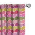 thumbnail image 1 of Ambesonne Geometric Window Curtains, Hexagons and Dots, Each 28" W x 63" L, Multicolour, 1 of 4
