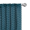 thumbnail image 1 of Ambesonne Geometric Window Curtains, Hexagons with Dot Edges, Each 28" W x 63" L, Petrol Blue and White, 1 of 5