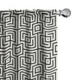 thumbnail image 1 of Ambesonne Geometric Window Curtains, Maze-Like Symmetric Lines, Each 28" W x 63" L, Dark Grey and Eggshell, 1 of 4