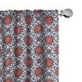 thumbnail image 1 of Ambesonne Geometric Window Curtains, Moroccan Inspired Motif, Each 28" W x 84" L, Vermilion and Slate Blue, 1 of 4