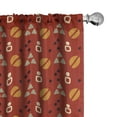 thumbnail image 1 of Ambesonne Geometric Window Curtains, Minimalist Triangles Dots, Each 28" W x 95" L, Dark Orange Pale Mustard, 1 of 4